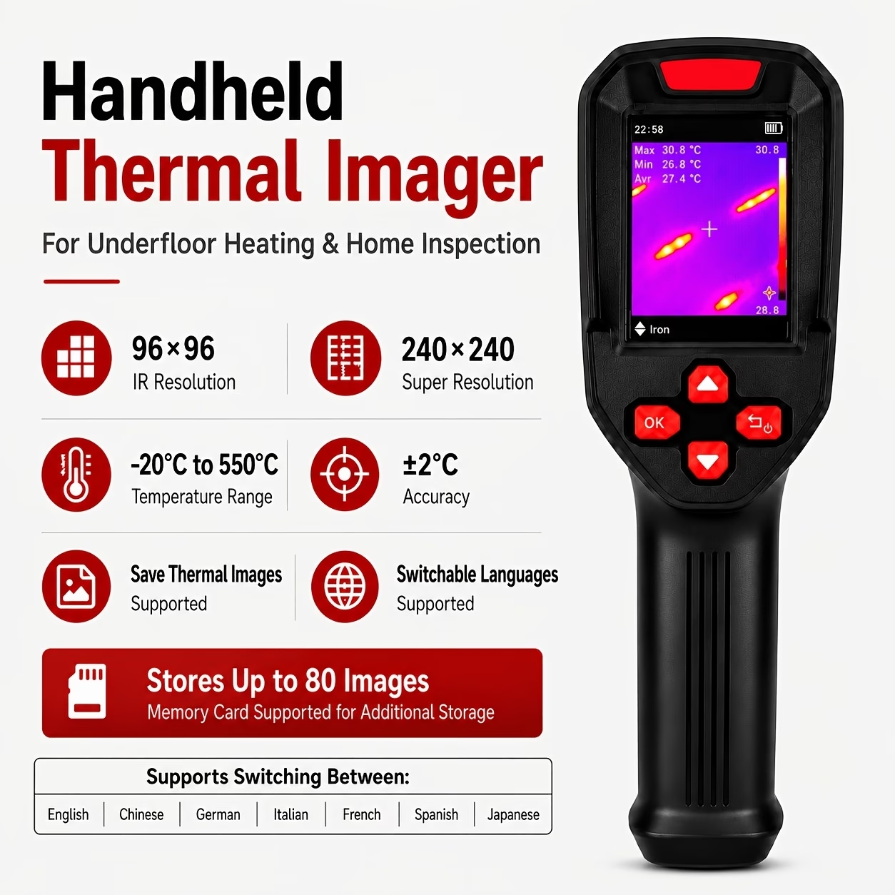 Thermal Imaging Camera Pcb Repair - USB-заряжаемая тепловизионная камера HD IR 240×240