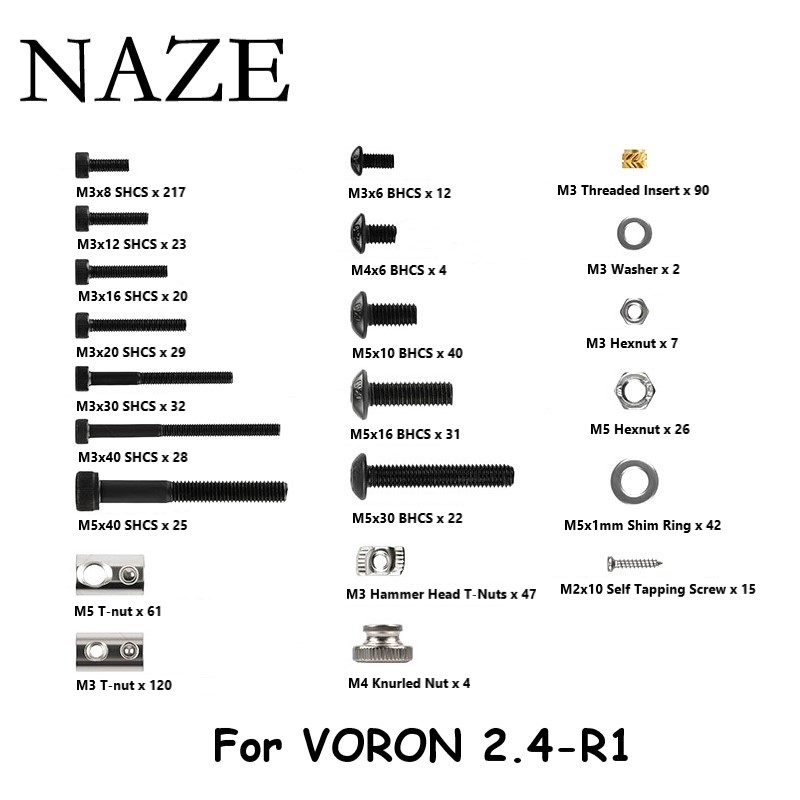 Voron 2.4 R2 Kit - NAZE Voron2.4 3D-принтер R1/R2 V2.4 Винты
